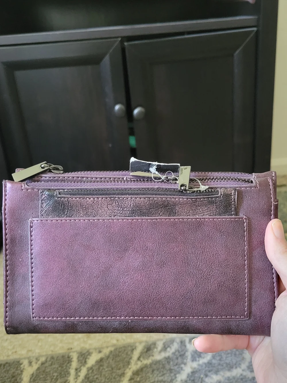Mossimo Supply Co. Plum Suede Zip Wallet